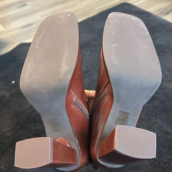 Sam Edelman Irie Patent Leather Booties Brown Copper Bronze Size 7 - Picture 7 of 7